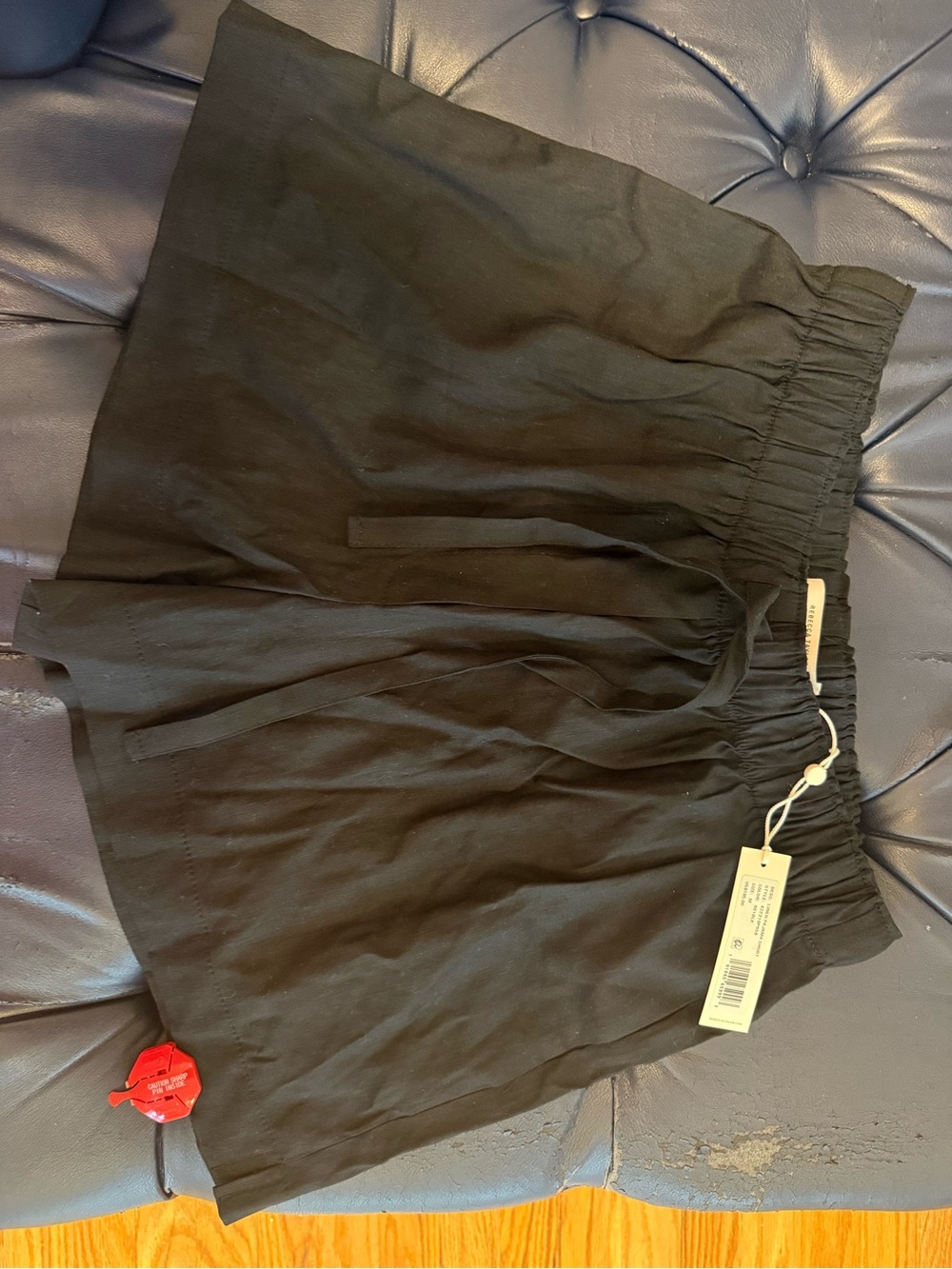 Rebecca Taylor Black Drawstring Shorts with Side Pockets